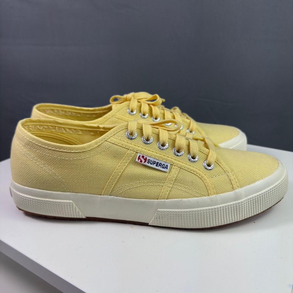 Superga 2750 Cotu Classic Sneakers Womens 9.5 Yellow Canvas Low Top Shoes - Picture 7 of 15
